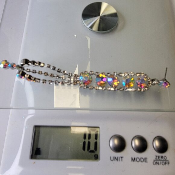 Crystal Chandelier Earrings With Aurora crystals bridal earrings - Picture 8 of 8